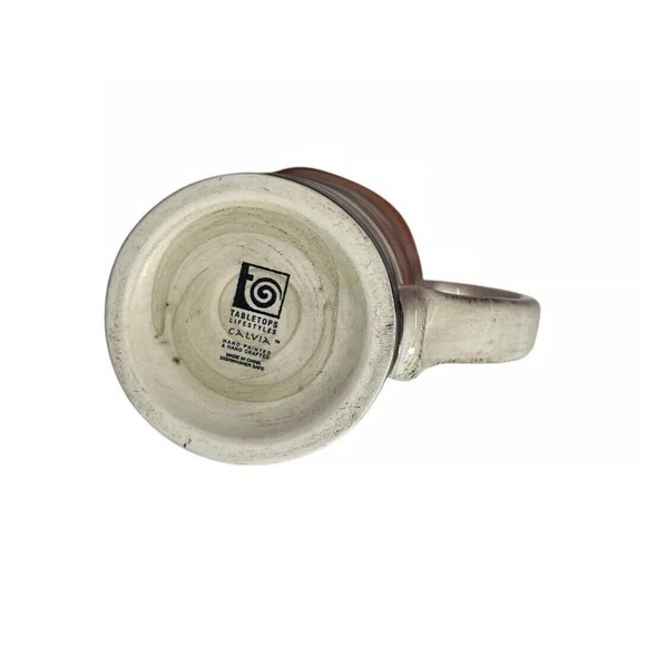 Tabletops Lifestyles Coffee Mug Calvia Hand Painted Multicolor 16 oz Set Of 2 - Picture 11 of 11